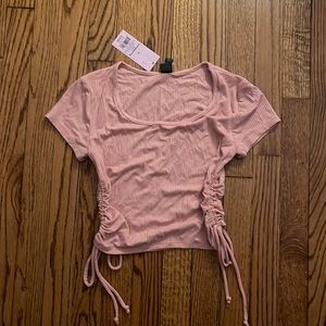 pink crop tee